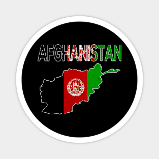 Free Afghanistan - Afghanistan Flag and Map Magnet